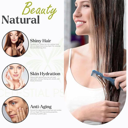 USDA Certified Organic Argan Oil (4 Oz) 100% Pure Natural, Chemical-Free, Vegan, Hexane-Free, Healthy Hair Growth, Scalp Care, Skin Hydration, Natural Beauty Enhancement