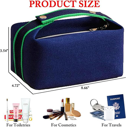 Travel Makeup Bag, Waterproof Canvas Cosmetic Bag Make Up Organizer Case for Women, Large Toiletry Bag Skincare Pouch for Toiletries Accessories Brushes