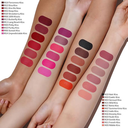 Oulac Matte Liquid Pink Nude Lipstick for Women 3PCS, Pink Nude Lip Stain Long Lasting Waterproof, No Transfer, Creamy High Pigmented Formula, Vegan & Cruelty-Free. M12+M13+M19