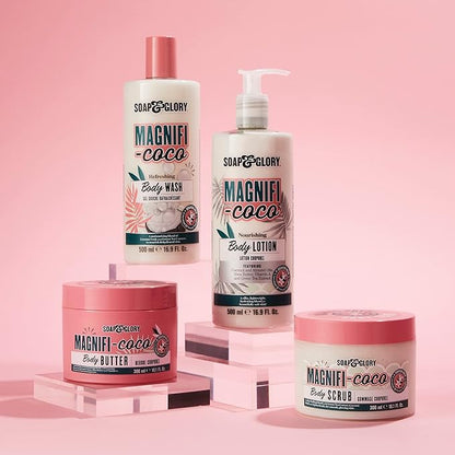 Soap & Glory Magnifi-Coco Body Lotion for Women - Coconut Scented Lotion for Dry Skin with Almond Oil, Shea Butter & Vitamin A - Vegan Body Moisturizer (16.9 fl oz)