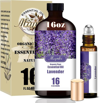 Lavender Essential Oil-Lavender Fragrance Oil 16.33oz (490ml)-100% Pure Natural Scent for Diffusers, Candles, Soap Making & Aromatherapy-Relaxing Home & Gift Essential Oil for Bath, Massage