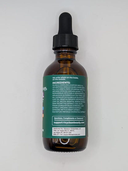 Clean Beauty Rosemary Hair Oil For Growth with Castor Oil Batana Oil Pumpkin Seed Oil Peppermint Oil Silica Biotin Collagen Keratin Saw Palmetto Horsetail Tea Tree Vit E Aloe Vera Jojoba (1 Pack)