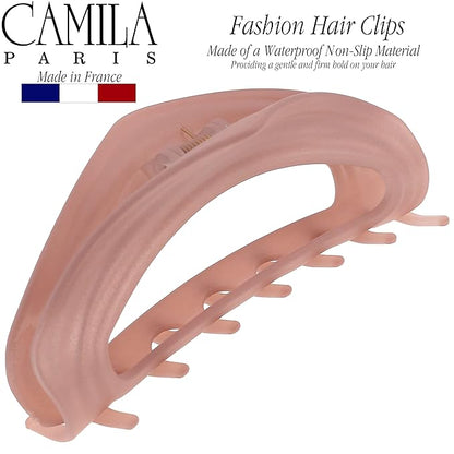 Camila Paris CP3529 French Hair Clip for Women, Pink, Girls Hair Claw Clip Jaw Fashion Durable and Styling Hair Accessories for Women, Luxury Ladies Strong Hold No Slip Grip Clamp, Made in France