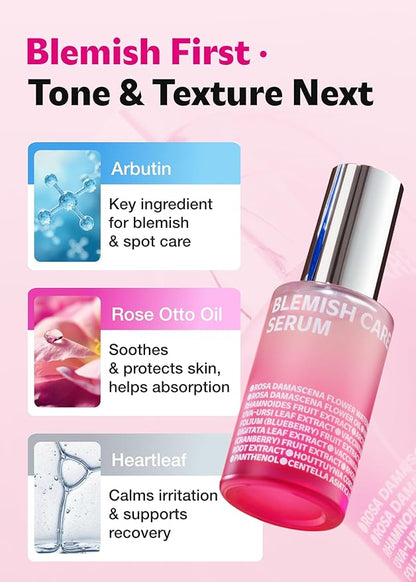 ISOI Blemish Care Up Serum for Face, Vegan Hydrating Serum for Smooth & Glass Skin Effect, Skin Barrier & Moisture Balance for Women, Arbutin, Korean Skin Care (2.36 fl. oz, 70ml)