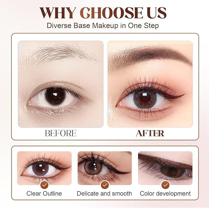 Eyeliner Pencil, Long Lasting Smudge-Proof Professional Eyeliner, Smooth and Easy to Apply, Effortlessly Create Any Look (Stone Brown)