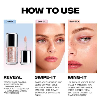 Sacheu Liquid Eyeshadow STAY-N Longwear Eye Makeup — Buildable Highly Pigmented & Blendable Eye Shadow Cream in Matte & Shimmer Finishes, Sun-LIT