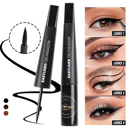 MAEPEOR Ultra-Fine Liquid Eyeliner Black High-Pigmented Matte Eyeliner Pen Stay All Day Makeup with Fine Brush Tip (M01 Black)