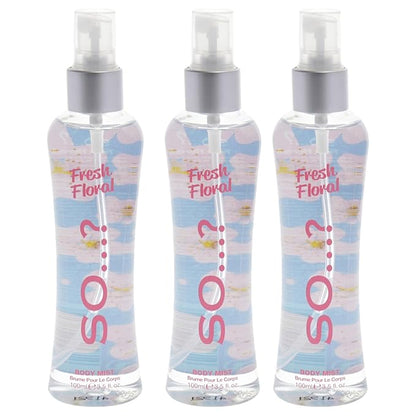 So...? Fresh Floral Body Mist for Women - 3.5 oz Body Mist - Pack of 3