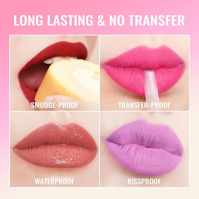 Oulac Matte Liquid Lipstick Mauve Pink Lip Gloss for Women, Long Lasting Lipstick Waterproof, No Transfer, Creamy High Pigmented Formula with Rose Oil, Vegan & Cruelty-Free, M13