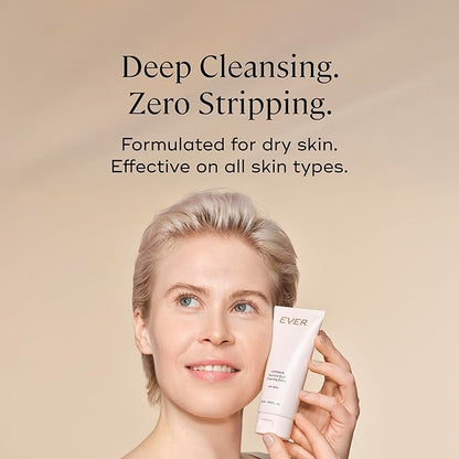 EVER Luminous Nutrient-Rich Cleansing Balm – Vitamin C & Sesame Oil Waterless Facial Cleanser to Remove Makeup, Dirt & Impurities – Nourishing Balm for Dry, Normal & Sensitive Skin, 2.8 fl oz