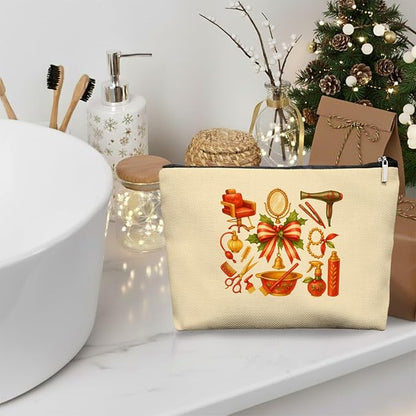 Chrisamas Hairstylist Gifts Women Makeup Bag Make Up Bag, Cosmetic Bags for Hairstylists, Hairdresser Gifts for Cosmetology Student Teen Girls