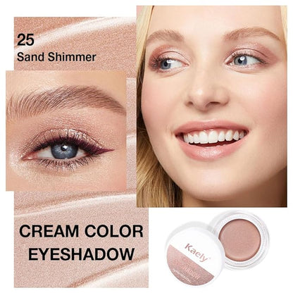 Cream Glitter Sand Shimmer Metallic Eyeshadow Palette Makeup, Natural Single Mini Instant Holographic Eyeshadow For Women, Sombras Crema Para Ojos, Talc, Paraben & Cruelty Free, 25