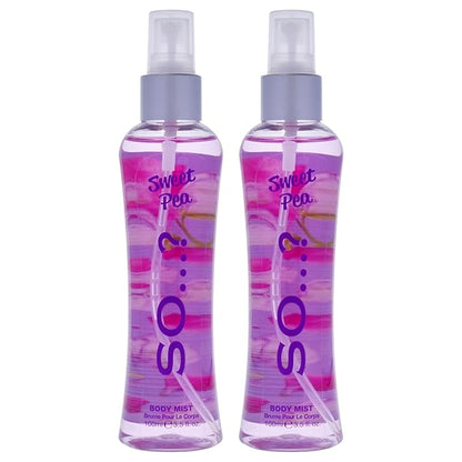 So...? Sweet Pea Body Mist for Women - 3.5 oz Body Mist - Pack of 2