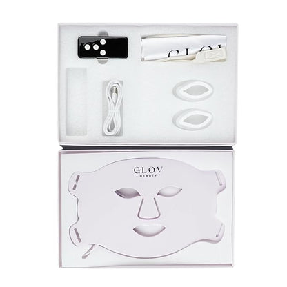 Glov Beauty - Anti-Aging LED Face Mask Red Light Therapy for Wrinkles, Fine Lines & Firmer Skin - Four Color Modes - Easy 10 Minute Session, Rechargeable, Facial Home Spa Device