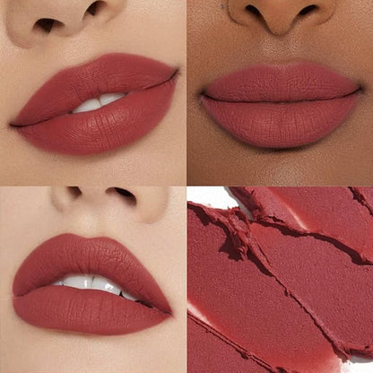 Matte Lipstick for Women, Long Lasting Moisturizing Lip Stain, Waterproof Lip Color Makeup (Straw Berry Red)