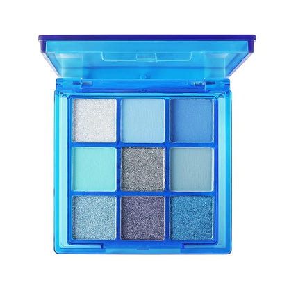 MEICOLY Blue Eyeshadow Palette,9 Colors Matte Glitter Eye shadow Palette,Metallic Silver Bright Waterproof Pressed Avatar Sally Makeup,Shimmer Pigmented Corpse Bride Eye Shadow for Halloween