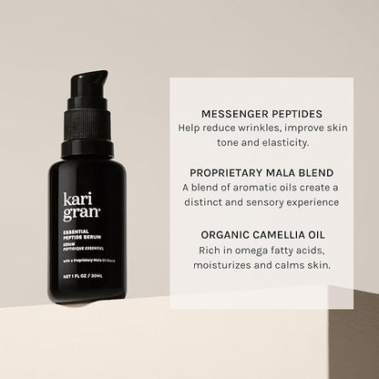 Kari Gran Essential Peptide Serum, Anti-Aging Serum With Matrixyl 3000 OS and 15 Plant Oils (50 ml)