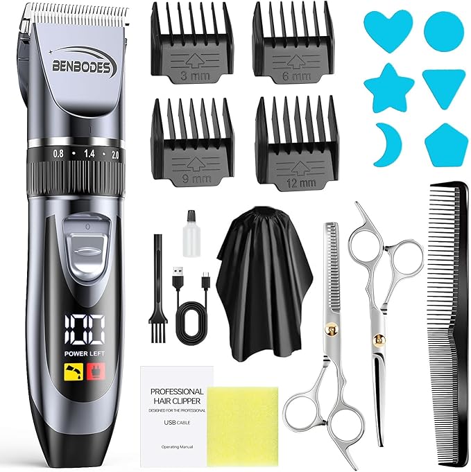 Men's Hair Clippers & Beard Trimmer Grooming Kit，All-in-one Professional Hair Cutting kit,Cordless Rechargeable Hair Clipper for Men with LED Display for Men's Barbers Hair Trimmer and Body Care