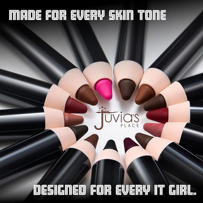 Juvia's Place Long Wear Lip Pencil – Espresso – Waterproof & Kiss-proof, Long Lasting Lip Liner, Smooth Makeup Application - Soft Matte Finish Base for Lipstick - 13 Hours of Wear for Everyday Use