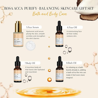 Orange 23 Pcs Facial Skin Care Set for Women & Men, Bath and Body Kit, Spa Gift Baskets, Birthday Gifts For Women, Cream, Serum, Face Oil, Sheet Mask, Clay Mask, Christmas, Valentines, Mother Day