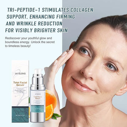Vitamin C Serum for face with Hyaluronic Acid & Peptides - Anti Aging Face Serum for Women & Men, Dark Spot Corrector for Brightening, Hydrating Treatment to Reduce Wrinkles & Fine Lines, (Pack of 2)