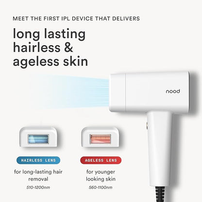 Nood™ Flasher Pro — IPL Laser Hair Removal Device & Anti-Aging Red Light Therapy for Women & Men — Pain-free & Permanent, Visible Results After First Use & Works Everywhere Hair Grows — Matte Black