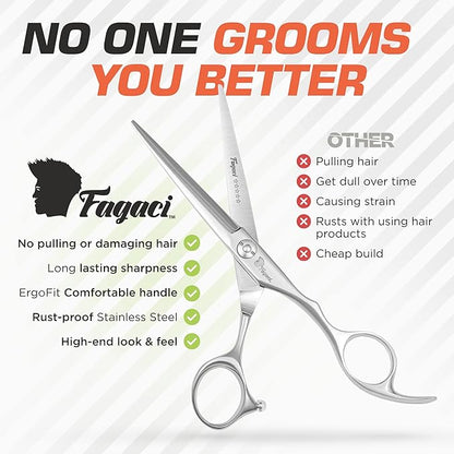 Fagaci Professional Hair Scissors & Hair Clippers for Barbers with Precise Cutting, Turbo Cordless Hair Clippers for Men Professional, Hair Cutting Scissors Professional, Hair Shears, Barber Scissors