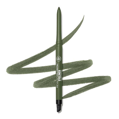 Revlon ColorStay Pencil Waterproof Eyeliner, Smudge-Proof, Eye Makeup with Built-In Sharpener, Stocking Stuffer for Women, 206 Jade, 0.01 oz