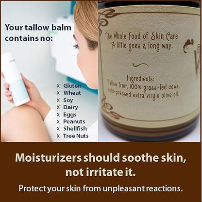 Vintage Tradition Beef Tallow All Purpose Balm – Healing, Hydrating Floral Skin Care Salve Replaces Body Lotion, Hand Cream, More – Essential Oil, Olive Oil, and Grass-Fed Tallow, 2 fl. oz.
