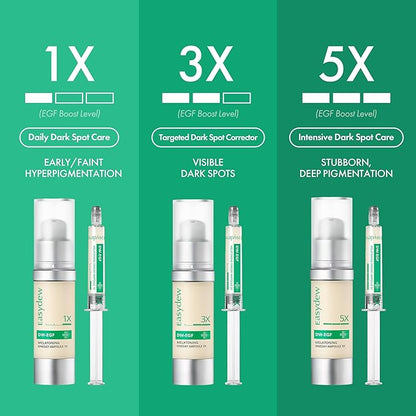 Easydew DW-EGF Melatoning Ampoule 3X - Hydrating Dark Spot Serum with Niacinamide & Glutathione for Uneven Skin - Fast Absorbing Day & Night Ampoule Korean Skin Care (Bottle 1.01 fl oz, EGF 3X)