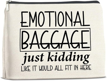 Funny Emotional Baggage Makeup Bag Gifts for Women Friends Bestie Soul Sister BFF, Cosmetic Bag Zipper Makeup Pouch