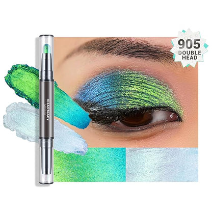 CHARMACY Multichrome 2 in 1 Cream Eyeshadow Stick, Waterproof Eye Brightener Highlighter Stick Makeup, High Pigmented, Smudge-Proof, Vegan & Cruelty-Free (905)
