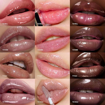 ENTROPY MAKEUP Tulle Lip Gloss, Lightweight 3D Pearl Shimmer, Ultra-Gloss High Shine, Non-Sticky Moisturizing Lip Gloss with Peptide Complex, Silk