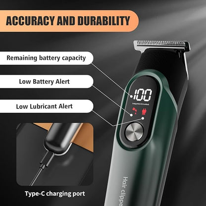 RUIBO Hair Clippers for Men Professional 5 in 1 Cord/Cordless Beard Nose Ear Body Grooming Hair Clipper Trimmer with Smart Charge Technology (Gray)