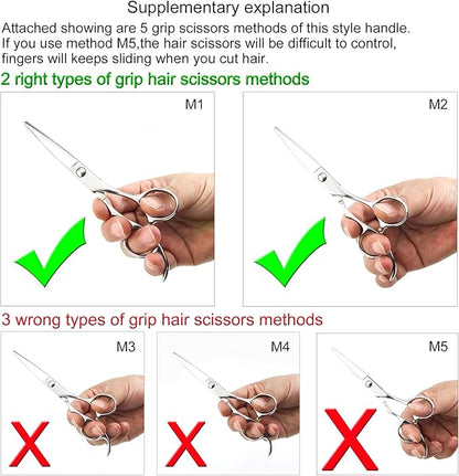 6" Professional Hair Scissors Cutting Shears 440C Hair Cutting Haircut Scissors Sharp Barber Shears Convex Edge KINSARO for Hairdresser Barbershop or Home Use