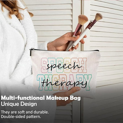 Makeup Bag for Women - Speech Therapist & SLP Gifts, Cosmetic Bag for Purse