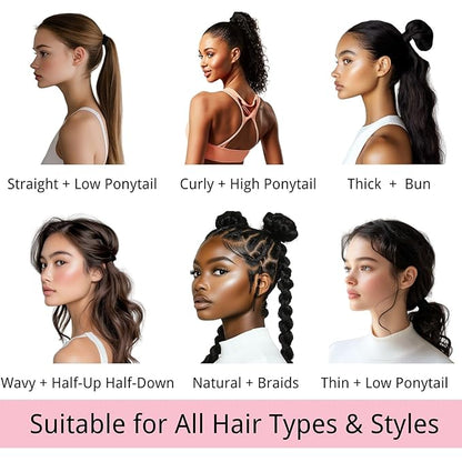 LuSeren 120 Pcs No Damage Hair Ties for Thick Hair, Large Soft Seamless Nylon Hair Elastics for Women, Ponytail Holders, Hair Accessories – Blonde