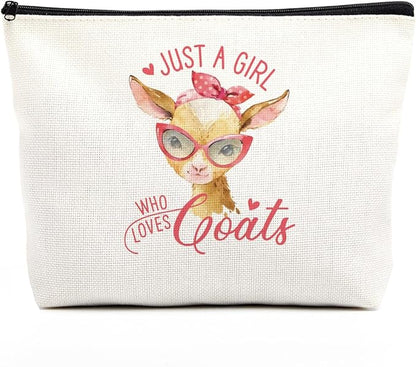 Goat Makeup Bag for Girls, Cute Goat Gift for Women, Gifts for Goats Lovers, Small Goat Lover Travel Cosmetic Bag Zipper Pouch for Daughter granddaughter, Cool Goat Lovers Gifts for Birthday Christmas