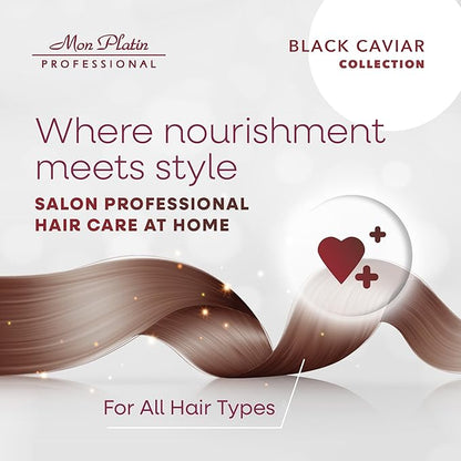Mon Platin Professional Multi-Action Hair Cream with Black Caviar - 250 ml 12-in-1 Premium Leave In Conditioner Spray for Dry Damaged Hair - Repairing, Moisturizing, Smoothing, and Protecting
