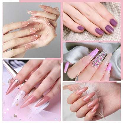 Acrylic Nail Kit, Acrylic Nail Set with Drill and UV Light,Professional Colored Acrylic Nail Powder Nail Starter Kit Decoration Tools with Everything for Beginners Full Acrylic Nail Supplies