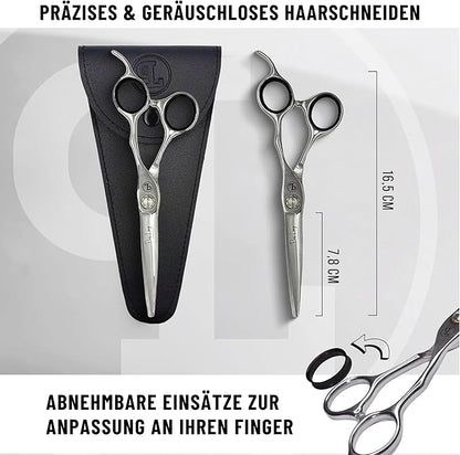 Professional Hair Cutting Scissors 6.5" - German High Carbon Steel Barber Shears with Convex Blades, Ergonomic Design for Salon & Home Use - Pius Lang