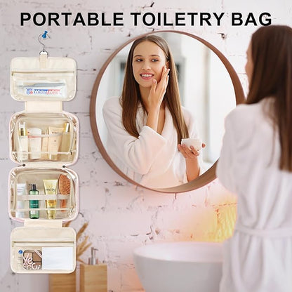 TOPEAST Christmas Gifts for Women Teen Girls Kids - Travel Hanging Toiletry Bag, Personalized Initial Toiletry Pouch, Birthday Gifts for Women Mom Daughter Sister Friends, Cruise Essentials, Blue M