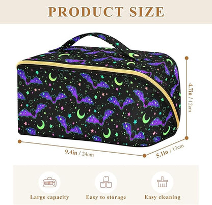 Makeup Organizer Bag, Magic Galaxy Bat Travel Makeup Bags Makeup Vanity Case Large Capacity Rhombus Cosmetic Toiletry Bag for Girl Women Ladies