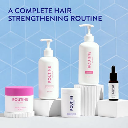 Routine Wellness Anti-Thinning Shampoo for Thinning Hair - Biotin DHT Blocker Women & Men - Color Safe Shampoo for Hair Loss & Healthy Hair - Coconut & Vanilla 14oz (Pack of 2)