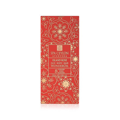 SPA CEYLON Wonder Oil Island Rose, Luxurious Moisturizing Body Oil with Ayurvedic Herbs for Skin & Hair, Non-Greasy Organic Formula, Vegan & Paraben-Free, 100 ml