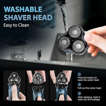 Sejoy Electric Razor for Men, Mens Electric Shavers, Rechargeable Electric Razor Shaving Machines, with Pop-up Trimmer, 1 Hour Fast Charging, 3D Floating Head, LCD Power Indicator