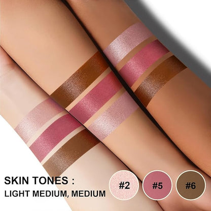 Lezero 3Pcs Contour Stick Makeup Kit, Shades with Highlighter, Blush and Bronzer Stick for Sculpt the Face and All Skin Type, Long Lasting, Smooth, Dewy & Matte Finish, LIGHT MEDIUM