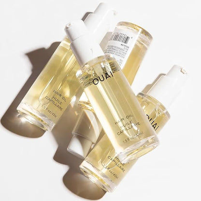 OUAI Curl Cream + Hair Oil Bundle - Hair Styling Products for Frizz Control - Includes Curl Cream (8 Oz) + Hair Oil (1.5 Oz) - 2-Piece Hair Care Set