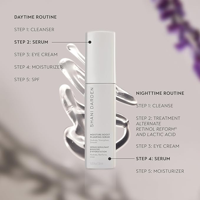 SHANI DARDEN SKIN CARE Moisture Boost Plumping Serum for Face, Moisturizing & Hydrating Face Serum with Snow Mushroom & Glycerin for Long-Lasting Hydration & Radiant, Dewy Skin, 1 fl oz