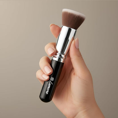 Lamora Makeup Brush Foundation Kabuki - Flat Top Face Brush for Liquid, Cream, and Powder Cosmetics - Full Coverage Blending, Buffing, Stippling, Contouring